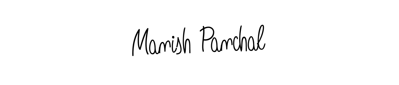 The best way (Angelique-Rose-font-FFP) to make a short signature is to pick only two or three words in your name. The name Manish Panchal include a total of six letters. For converting this name. Manish Panchal signature style 5 images and pictures png