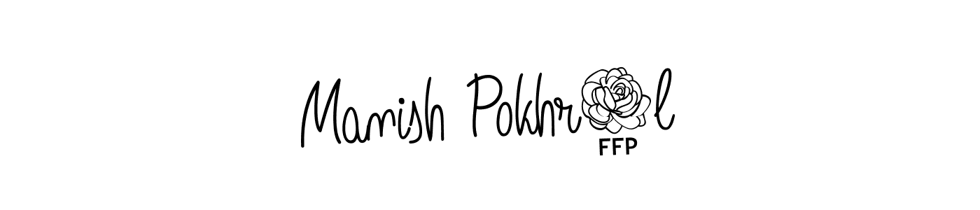 Use a signature maker to create a handwritten signature online. With this signature software, you can design (Angelique-Rose-font-FFP) your own signature for name Manish Pokhr3l. Manish Pokhr3l signature style 5 images and pictures png