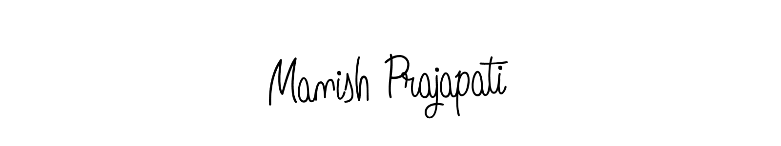 Use a signature maker to create a handwritten signature online. With this signature software, you can design (Angelique-Rose-font-FFP) your own signature for name Manish Prajapati. Manish Prajapati signature style 5 images and pictures png