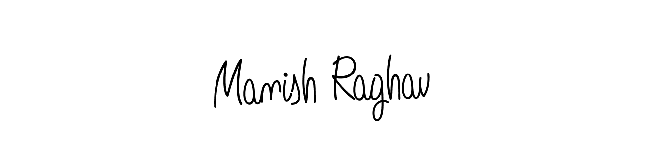 You should practise on your own different ways (Angelique-Rose-font-FFP) to write your name (Manish Raghav) in signature. don't let someone else do it for you. Manish Raghav signature style 5 images and pictures png