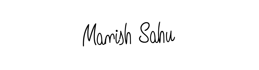 You should practise on your own different ways (Angelique-Rose-font-FFP) to write your name (Manish Sahu) in signature. don't let someone else do it for you. Manish Sahu signature style 5 images and pictures png