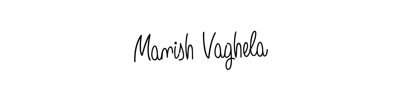 Use a signature maker to create a handwritten signature online. With this signature software, you can design (Angelique-Rose-font-FFP) your own signature for name Manish Vaghela. Manish Vaghela signature style 5 images and pictures png