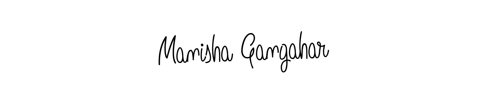 How to make Manisha Gangahar name signature. Use Angelique-Rose-font-FFP style for creating short signs online. This is the latest handwritten sign. Manisha Gangahar signature style 5 images and pictures png