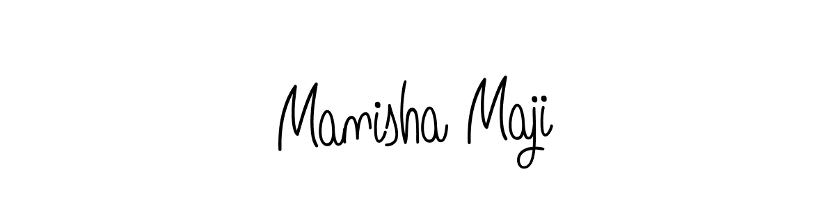 Use a signature maker to create a handwritten signature online. With this signature software, you can design (Angelique-Rose-font-FFP) your own signature for name Manisha Maji. Manisha Maji signature style 5 images and pictures png
