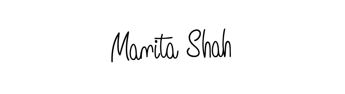 The best way (Angelique-Rose-font-FFP) to make a short signature is to pick only two or three words in your name. The name Manita Shah include a total of six letters. For converting this name. Manita Shah signature style 5 images and pictures png