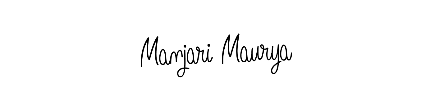 You should practise on your own different ways (Angelique-Rose-font-FFP) to write your name (Manjari Maurya) in signature. don't let someone else do it for you. Manjari Maurya signature style 5 images and pictures png