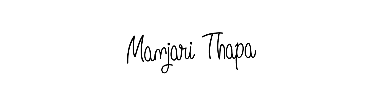 How to make Manjari Thapa name signature. Use Angelique-Rose-font-FFP style for creating short signs online. This is the latest handwritten sign. Manjari Thapa signature style 5 images and pictures png