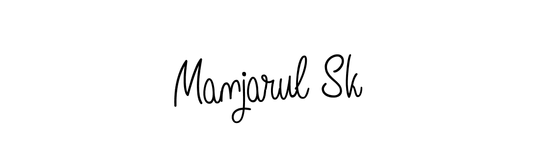 You should practise on your own different ways (Angelique-Rose-font-FFP) to write your name (Manjarul Sk) in signature. don't let someone else do it for you. Manjarul Sk signature style 5 images and pictures png