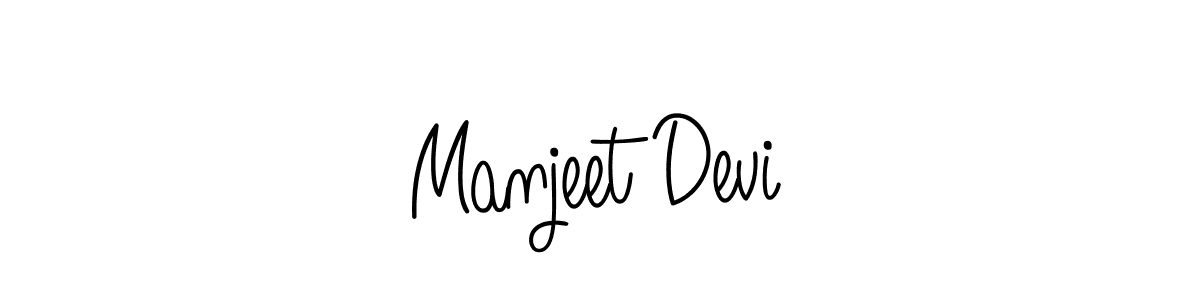 How to make Manjeet Devi name signature. Use Angelique-Rose-font-FFP style for creating short signs online. This is the latest handwritten sign. Manjeet Devi signature style 5 images and pictures png