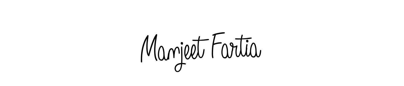 How to make Manjeet Fartia name signature. Use Angelique-Rose-font-FFP style for creating short signs online. This is the latest handwritten sign. Manjeet Fartia signature style 5 images and pictures png