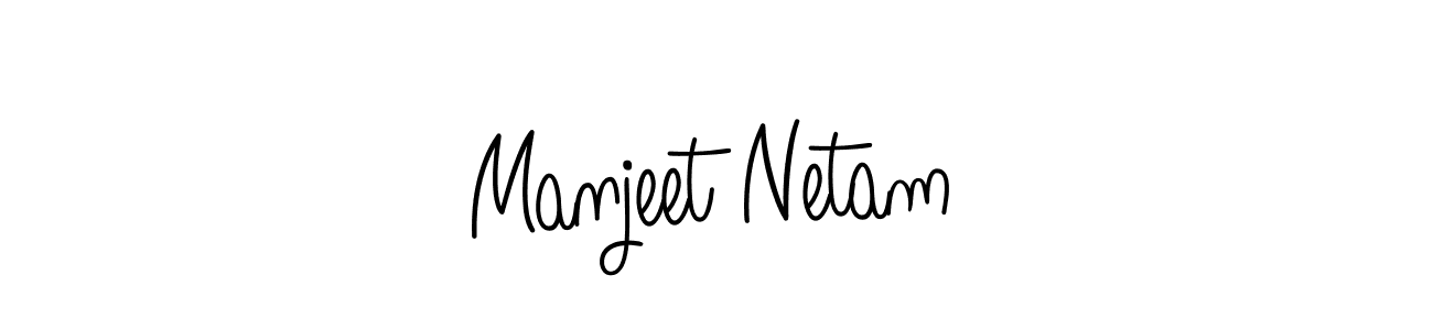 How to make Manjeet Netam name signature. Use Angelique-Rose-font-FFP style for creating short signs online. This is the latest handwritten sign. Manjeet Netam signature style 5 images and pictures png