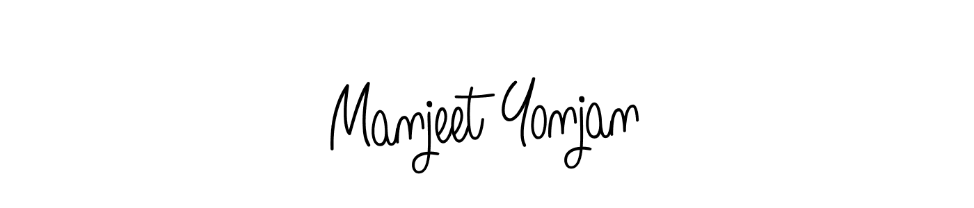 Manjeet Yonjan stylish signature style. Best Handwritten Sign (Angelique-Rose-font-FFP) for my name. Handwritten Signature Collection Ideas for my name Manjeet Yonjan. Manjeet Yonjan signature style 5 images and pictures png