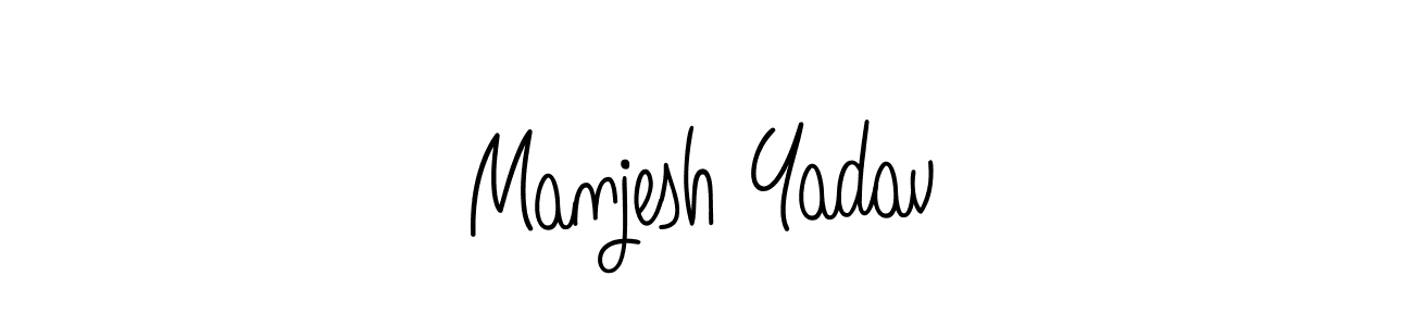 You should practise on your own different ways (Angelique-Rose-font-FFP) to write your name (Manjesh Yadav) in signature. don't let someone else do it for you. Manjesh Yadav signature style 5 images and pictures png