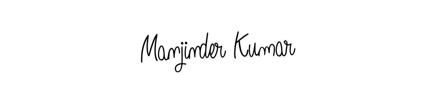 You should practise on your own different ways (Angelique-Rose-font-FFP) to write your name (Manjinder Kumar) in signature. don't let someone else do it for you. Manjinder Kumar signature style 5 images and pictures png