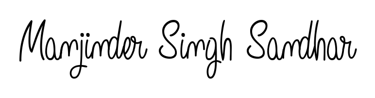 A sleek calligraphic signature for name Manjinder Singh Sandhar utilizing Angelique-Rose-font-FFP styling. Great for adding personal signatures to photos and art. Manjinder Singh Sandhar signature style 5 images and pictures png