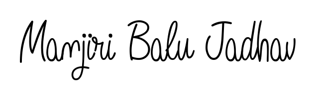 Master the art of signing with Manjiri Balu Jadhav written in fluent Angelique-Rose-font-FFP script. A great template to practice and refine your handwriting. Manjiri Balu Jadhav signature style 5 images and pictures png