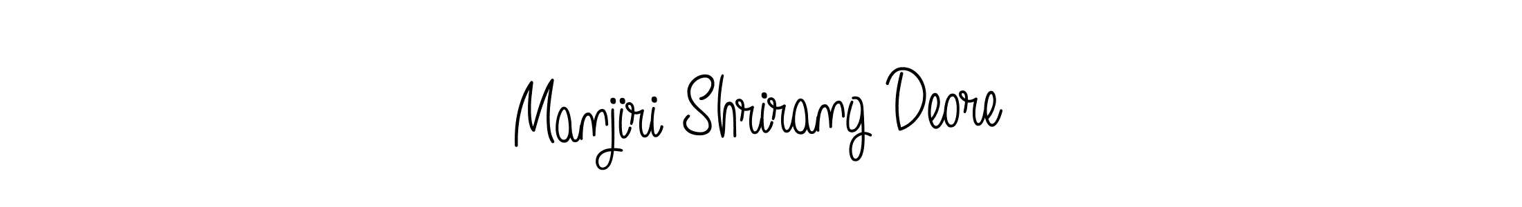 The best way (Angelique-Rose-font-FFP) to make a short signature is to pick only two or three words in your name. The name Manjiri Shrirang Deore include a total of six letters. For converting this name. Manjiri Shrirang Deore signature style 5 images and pictures png