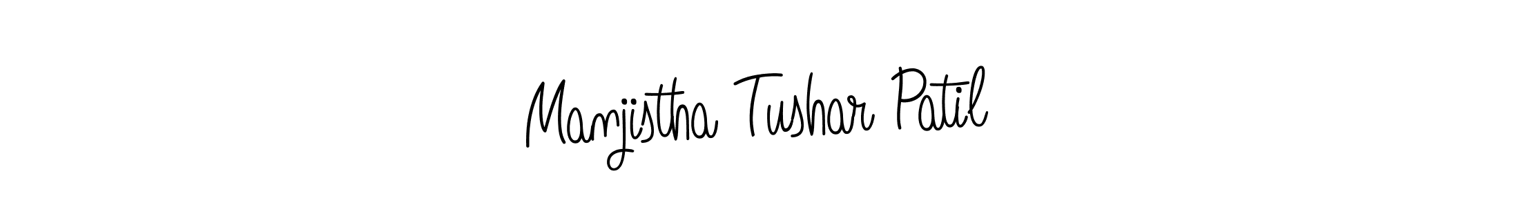 How to make Manjistha Tushar Patil name signature. Use Angelique-Rose-font-FFP style for creating short signs online. This is the latest handwritten sign. Manjistha Tushar Patil signature style 5 images and pictures png