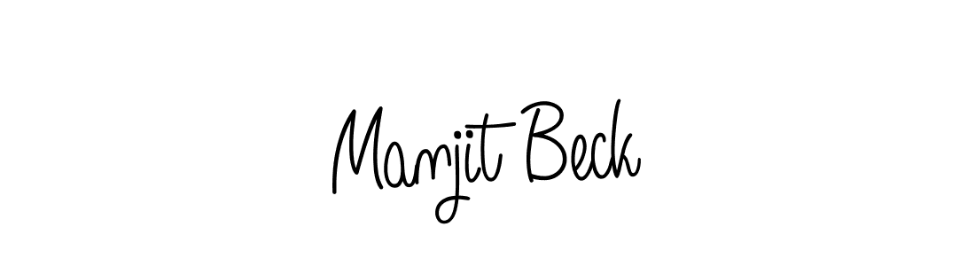 Make a beautiful signature design for name Manjit Beck. With this signature (Angelique-Rose-font-FFP) style, you can create a handwritten signature for free. Manjit Beck signature style 5 images and pictures png