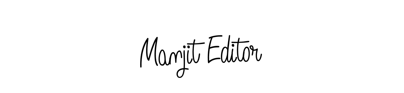 Use a signature maker to create a handwritten signature online. With this signature software, you can design (Angelique-Rose-font-FFP) your own signature for name Manjit Editor. Manjit Editor signature style 5 images and pictures png