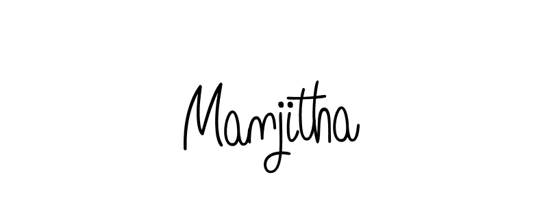 Use a signature maker to create a handwritten signature online. With this signature software, you can design (Angelique-Rose-font-FFP) your own signature for name Manjitha. Manjitha signature style 5 images and pictures png