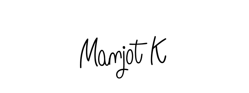 You should practise on your own different ways (Angelique-Rose-font-FFP) to write your name (Manjot K) in signature. don't let someone else do it for you. Manjot K signature style 5 images and pictures png