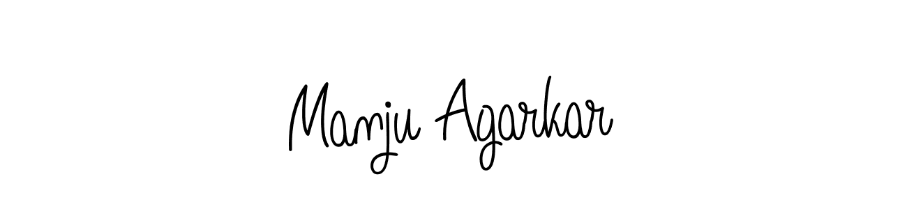 You should practise on your own different ways (Angelique-Rose-font-FFP) to write your name (Manju Agarkar) in signature. don't let someone else do it for you. Manju Agarkar signature style 5 images and pictures png