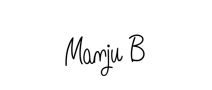 Make a beautiful signature design for name Manju B. With this signature (Angelique-Rose-font-FFP) style, you can create a handwritten signature for free. Manju B signature style 5 images and pictures png