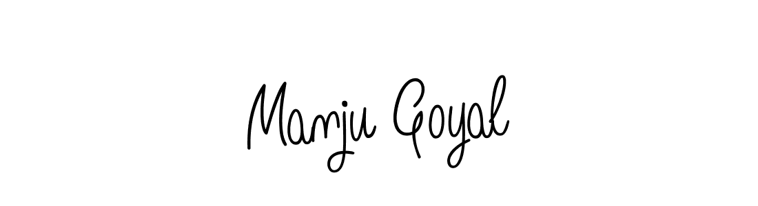 How to make Manju Goyal name signature. Use Angelique-Rose-font-FFP style for creating short signs online. This is the latest handwritten sign. Manju Goyal signature style 5 images and pictures png