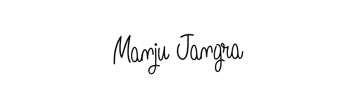 Manju Jangra stylish signature style. Best Handwritten Sign (Angelique-Rose-font-FFP) for my name. Handwritten Signature Collection Ideas for my name Manju Jangra. Manju Jangra signature style 5 images and pictures png