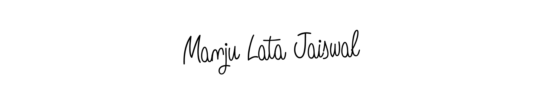 Create a beautiful signature design for name Manju Lata Jaiswal. With this signature (Angelique-Rose-font-FFP) fonts, you can make a handwritten signature for free. Manju Lata Jaiswal signature style 5 images and pictures png