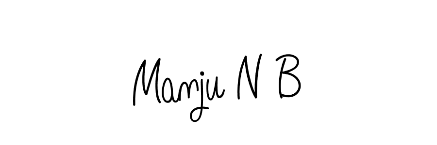 Use a signature maker to create a handwritten signature online. With this signature software, you can design (Angelique-Rose-font-FFP) your own signature for name Manju N B. Manju N B signature style 5 images and pictures png