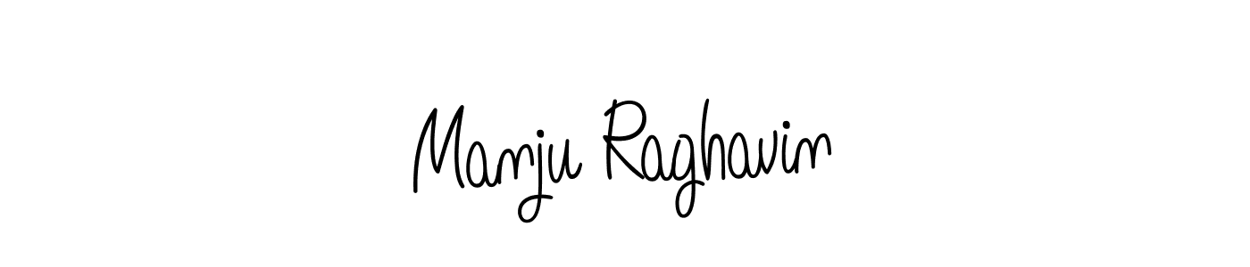 Angelique-Rose-font-FFP is a professional signature style that is perfect for those who want to add a touch of class to their signature. It is also a great choice for those who want to make their signature more unique. Get Manju Raghavin name to fancy signature for free. Manju Raghavin signature style 5 images and pictures png