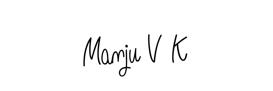 How to Draw Manju V K signature style? Angelique-Rose-font-FFP is a latest design signature styles for name Manju V K. Manju V K signature style 5 images and pictures png