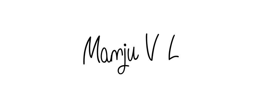 The best way (Angelique-Rose-font-FFP) to make a short signature is to pick only two or three words in your name. The name Manju V L include a total of six letters. For converting this name. Manju V L signature style 5 images and pictures png