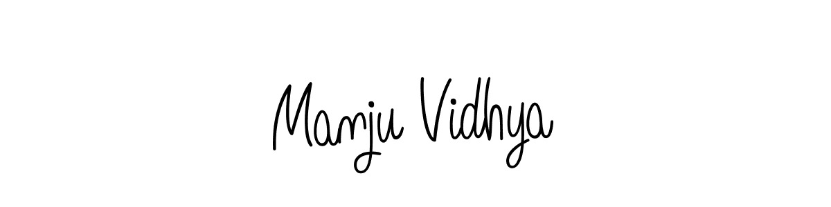 Design your own signature with our free online signature maker. With this signature software, you can create a handwritten (Angelique-Rose-font-FFP) signature for name Manju Vidhya. Manju Vidhya signature style 5 images and pictures png