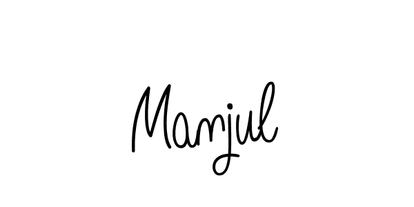 Manjul stylish signature style. Best Handwritten Sign (Angelique-Rose-font-FFP) for my name. Handwritten Signature Collection Ideas for my name Manjul. Manjul signature style 5 images and pictures png