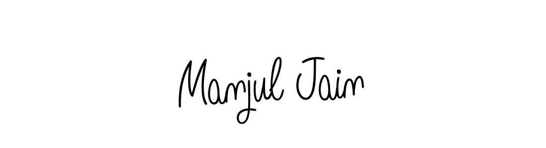 How to make Manjul Jain name signature. Use Angelique-Rose-font-FFP style for creating short signs online. This is the latest handwritten sign. Manjul Jain signature style 5 images and pictures png