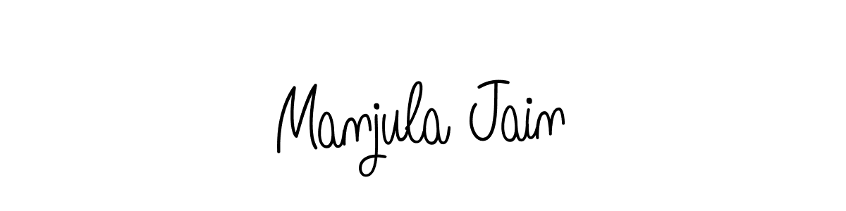 if you are searching for the best signature style for your name Manjula Jain. so please give up your signature search. here we have designed multiple signature styles  using Angelique-Rose-font-FFP. Manjula Jain signature style 5 images and pictures png