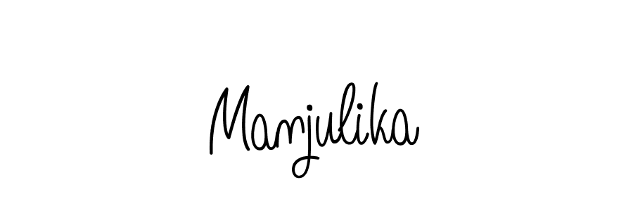 How to make Manjulika signature? Angelique-Rose-font-FFP is a professional autograph style. Create handwritten signature for Manjulika name. Manjulika signature style 5 images and pictures png