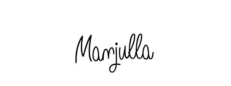 Use a signature maker to create a handwritten signature online. With this signature software, you can design (Angelique-Rose-font-FFP) your own signature for name Manjulla. Manjulla signature style 5 images and pictures png