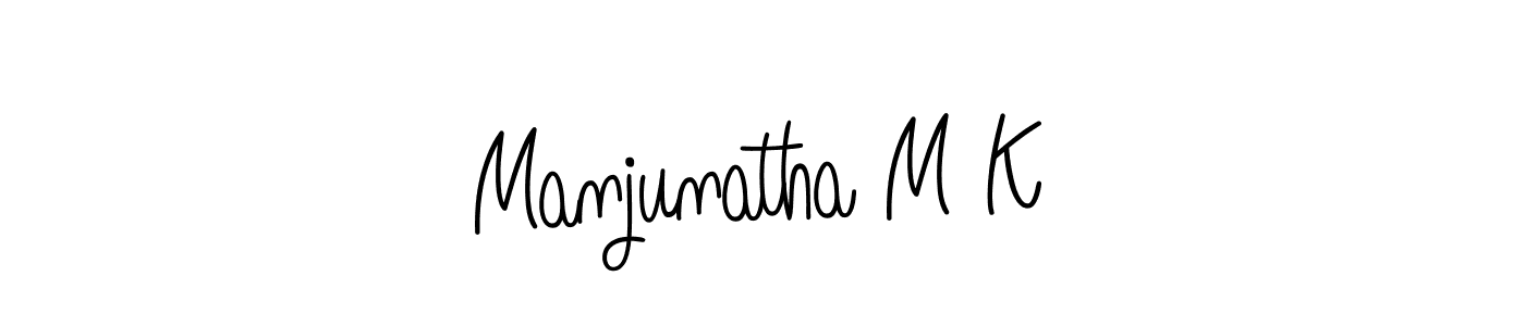 Use a signature maker to create a handwritten signature online. With this signature software, you can design (Angelique-Rose-font-FFP) your own signature for name Manjunatha M K. Manjunatha M K signature style 5 images and pictures png