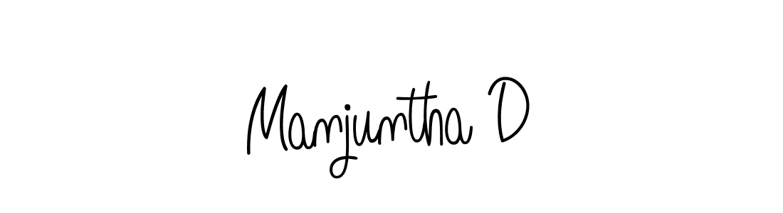 Design your own signature with our free online signature maker. With this signature software, you can create a handwritten (Angelique-Rose-font-FFP) signature for name Manjuntha D. Manjuntha D signature style 5 images and pictures png