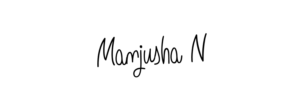 The best way (Angelique-Rose-font-FFP) to make a short signature is to pick only two or three words in your name. The name Manjusha N include a total of six letters. For converting this name. Manjusha N signature style 5 images and pictures png