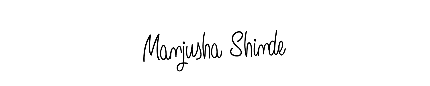 Make a beautiful signature design for name Manjusha Shinde. With this signature (Angelique-Rose-font-FFP) style, you can create a handwritten signature for free. Manjusha Shinde signature style 5 images and pictures png