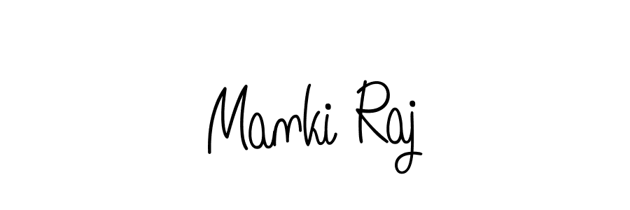 How to make Manki Raj name signature. Use Angelique-Rose-font-FFP style for creating short signs online. This is the latest handwritten sign. Manki Raj signature style 5 images and pictures png