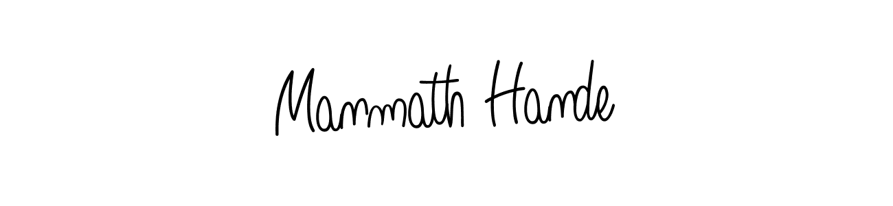 You should practise on your own different ways (Angelique-Rose-font-FFP) to write your name (Manmath Hande) in signature. don't let someone else do it for you. Manmath Hande signature style 5 images and pictures png