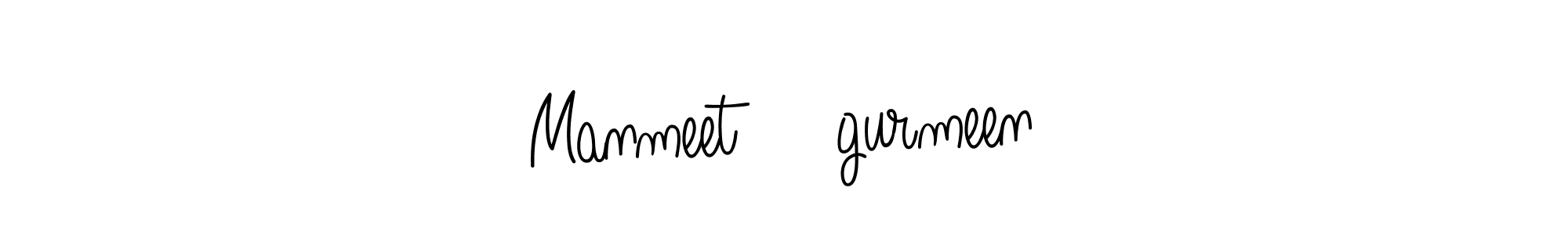 Manmeet❤️gurmeen stylish signature style. Best Handwritten Sign (Angelique-Rose-font-FFP) for my name. Handwritten Signature Collection Ideas for my name Manmeet❤️gurmeen. Manmeet❤️gurmeen signature style 5 images and pictures png