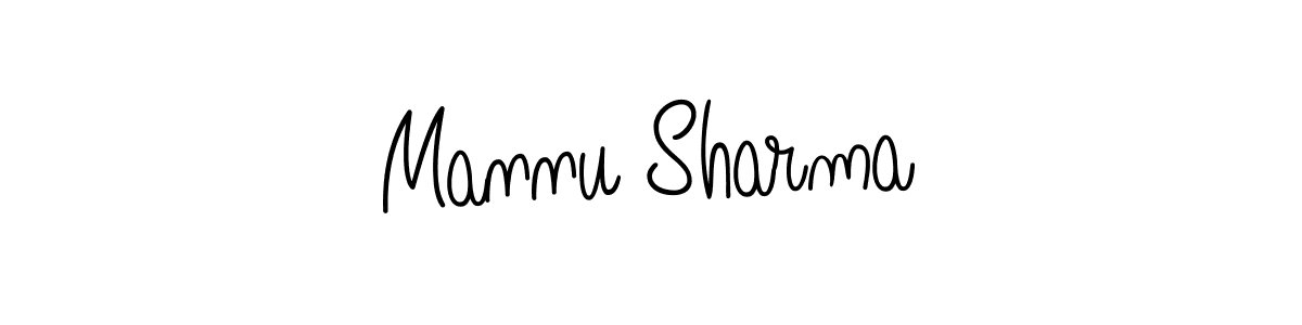 Use a signature maker to create a handwritten signature online. With this signature software, you can design (Angelique-Rose-font-FFP) your own signature for name Mannu Sharma. Mannu Sharma signature style 5 images and pictures png