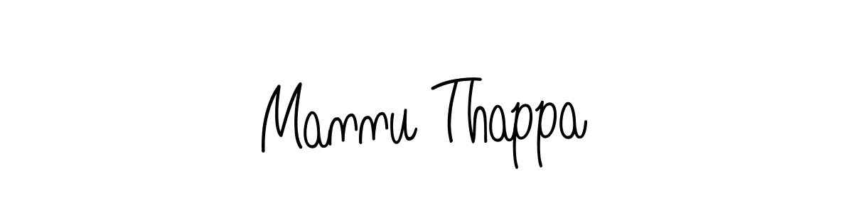 Make a beautiful signature design for name Mannu Thappa. With this signature (Angelique-Rose-font-FFP) style, you can create a handwritten signature for free. Mannu Thappa signature style 5 images and pictures png